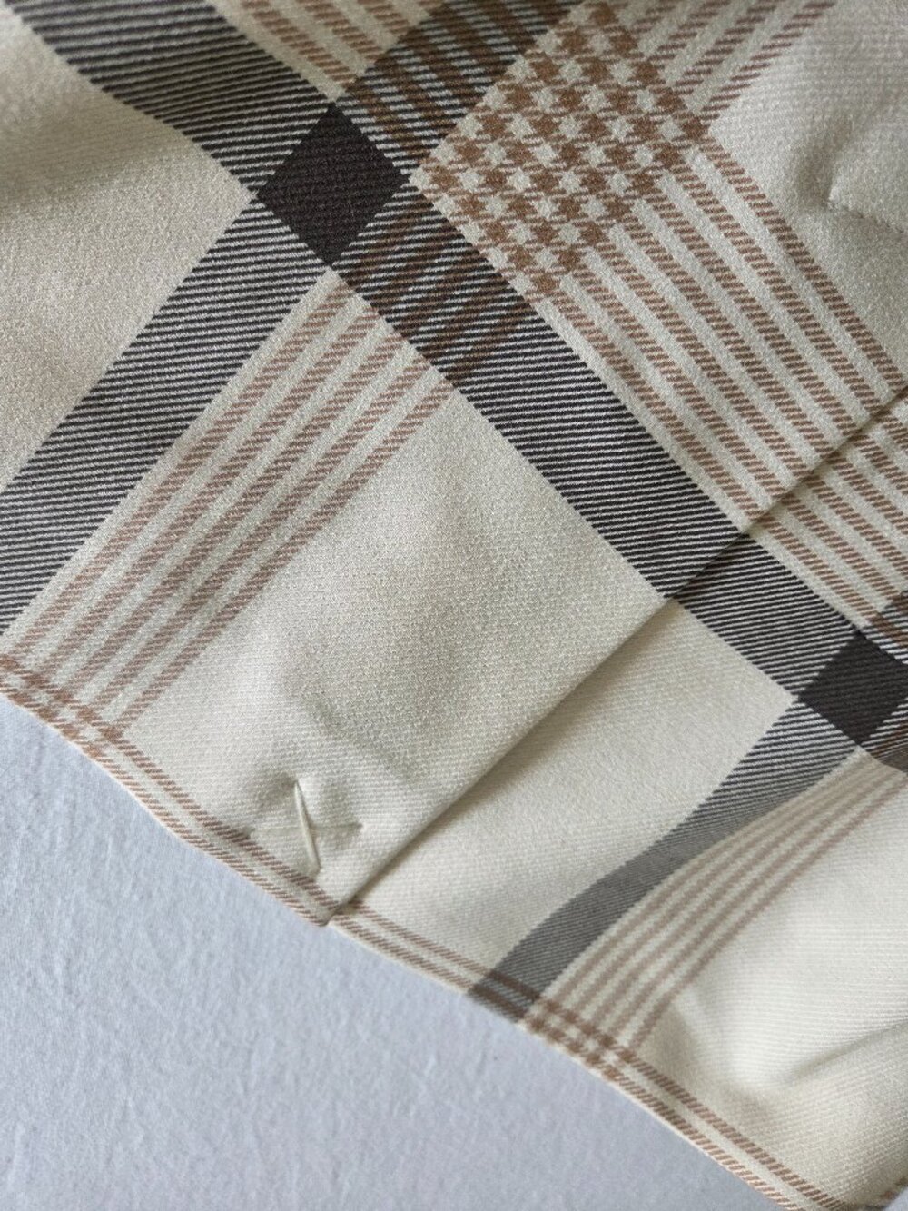 Plaid Double-Breasted Blazer Jacket in Cream - Picture 10 of 16